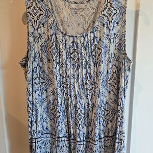 Croft & Barrow Women's Blue Patterned Blouse